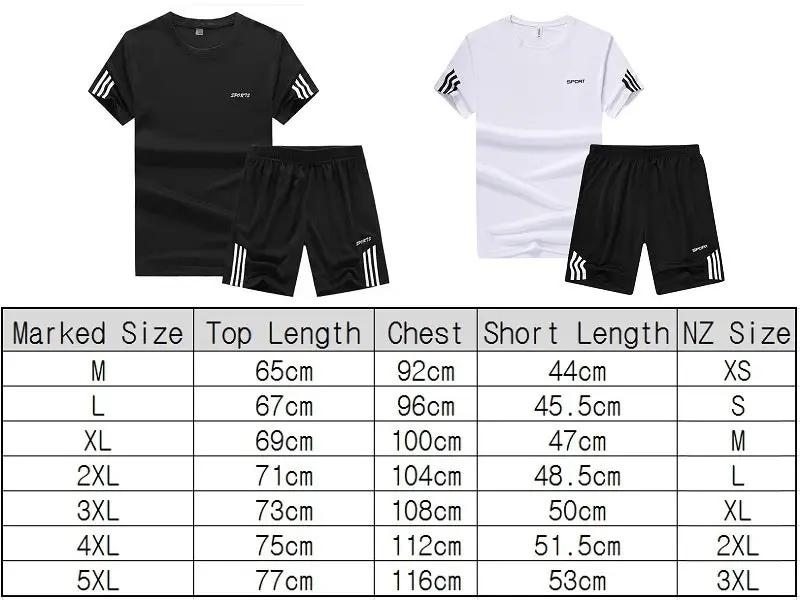 NZ-XL-Mens 2 Piece Outfit Sport Set Short Sleeve Summer Leisure Short Thin Sets by dealonline.co.nz