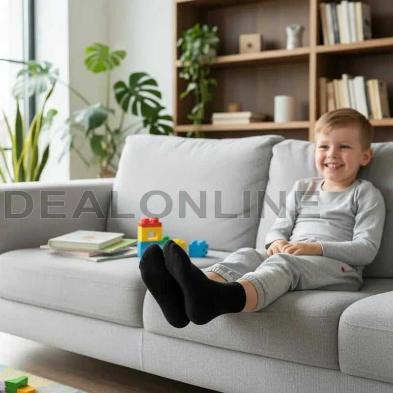 Crew Socks 12 Pairs/pack Kids' 4-7 years Thin Black by dealonline.co.nz