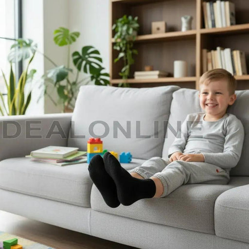 Crew Socks 12 Pairs/pack Kids' 4-7 years Thin Black by dealonline.co.nz