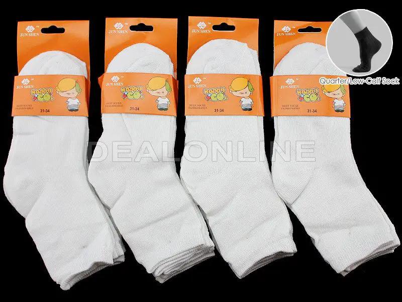 Crew Socks 12 Pairs/pack Kids' 4-7 years Thin White by dealonline.co.nz