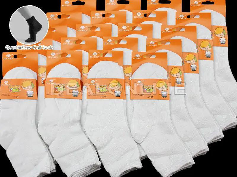 WHOLESALE - (60 Pairs) Kids' White Socks 4-7YEAR by dealonline.co.nz
