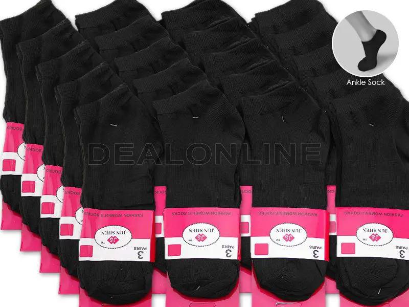 WHOLESALE - (60 Pairs) BLACK Ankle Socks by dealonline.co.nz