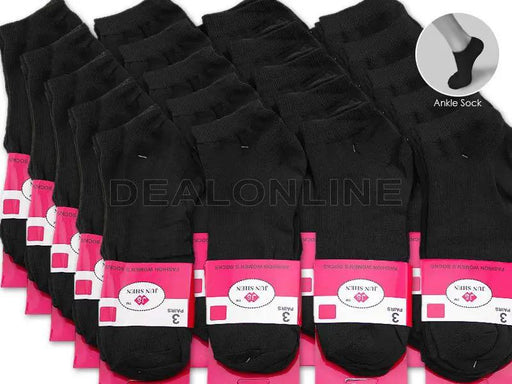WHOLESALE - (60 Pairs) BLACK Ankle Socks by dealonline.co.nz