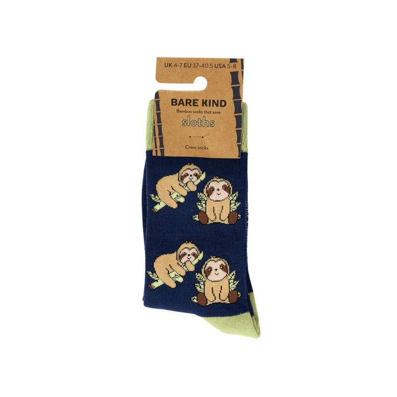 Save the Blue Sloth Bamboo Socks by Barekind NZ
