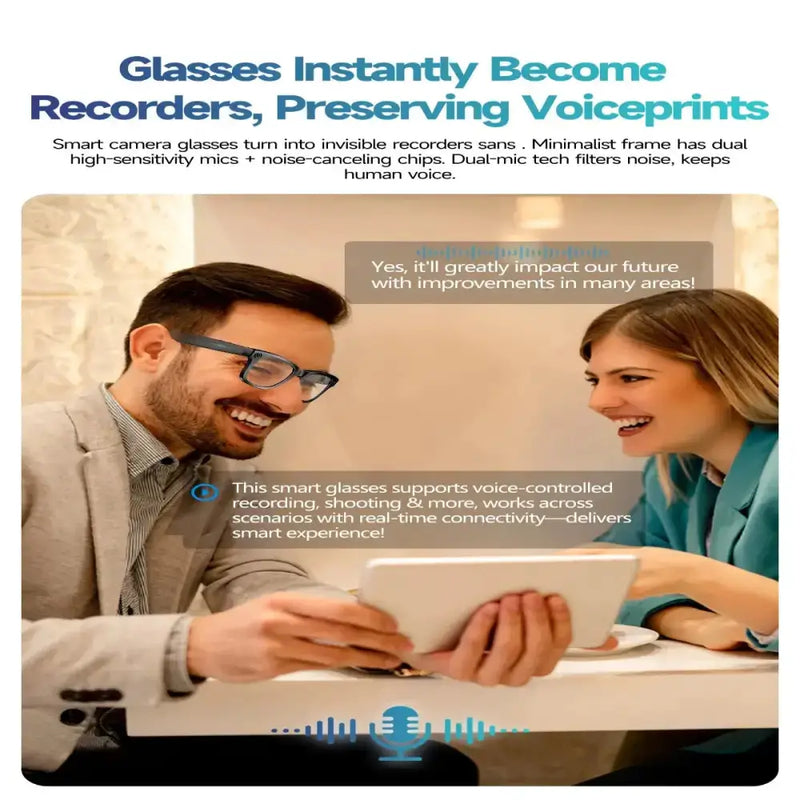 Smart AI Camera Glasses – 8MP HD, Photo/Video, Waterproof (5 types available) by Habicare