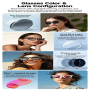 Smart AI Camera Glasses – 8MP HD, Photo/Video, Waterproof (5 types available) by Habicare