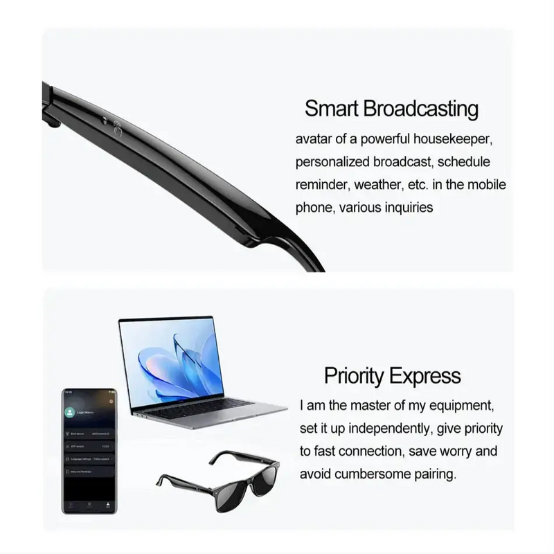 Smart AI Glasses – Bluetooth, Translation, Music & Calling (different models available) by Habicare