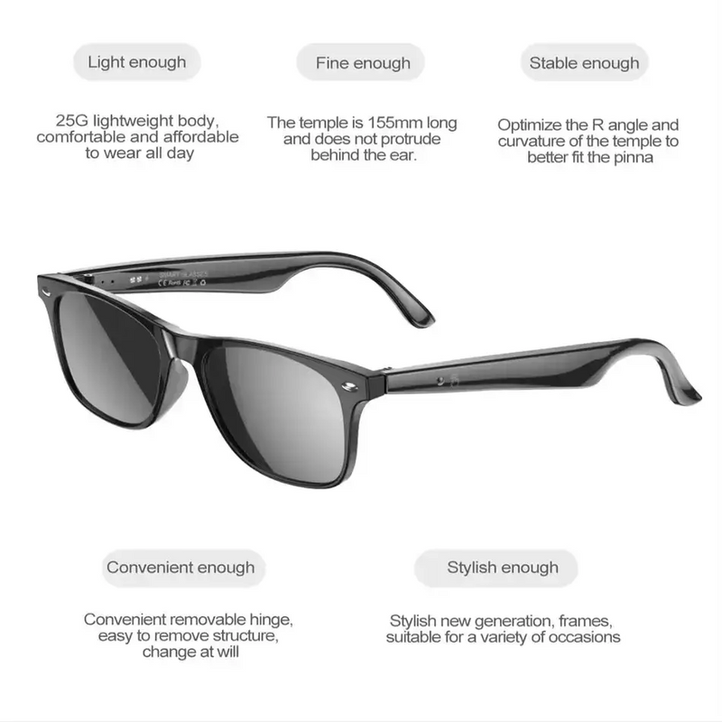 Smart AI Glasses – Bluetooth, Translation, Music & Calling (different models available) by Habicare