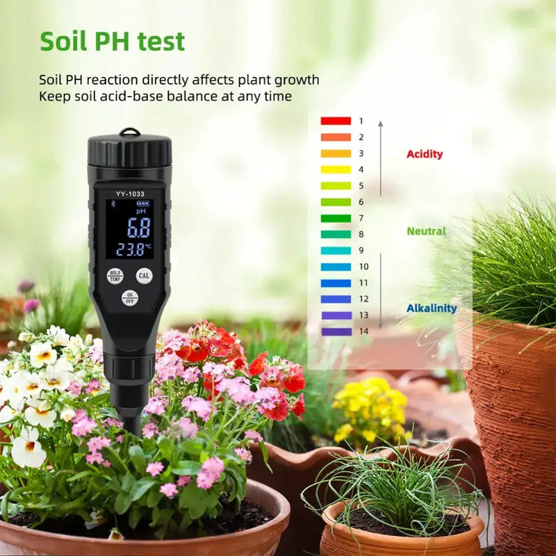 Smart Bluetooth Soil pH Meter 0–14 for Plants & Hydroponics by Habicare