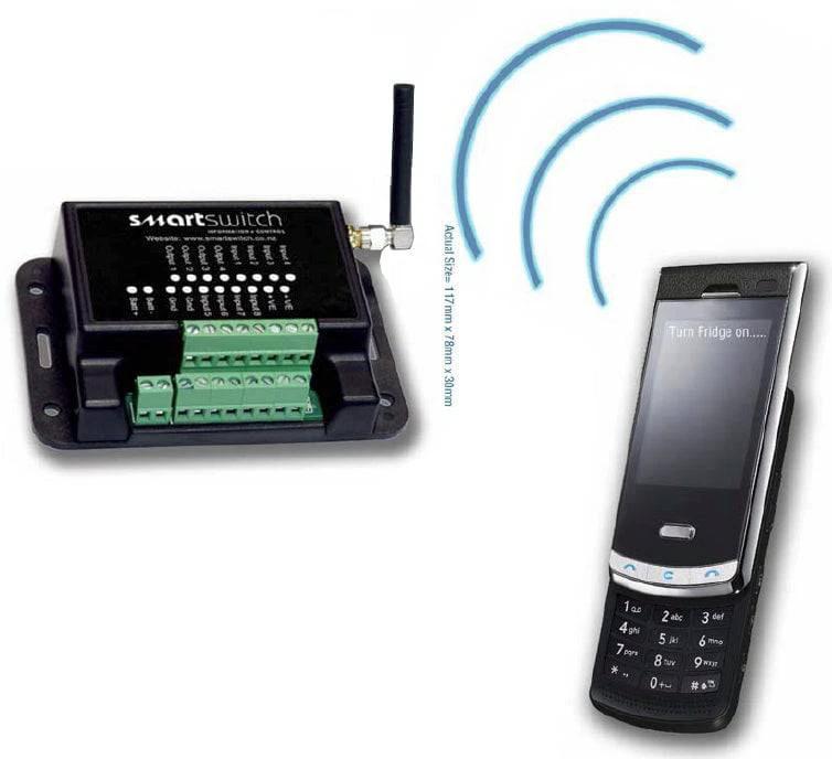 Smart Switch SMS Controller 3G/4G device with SMS capabilities for controlling appliances remotely.