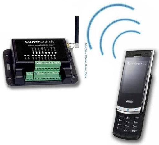 Smart Switch SMS Controller 3G/4G device with SMS capabilities for controlling appliances remotely.