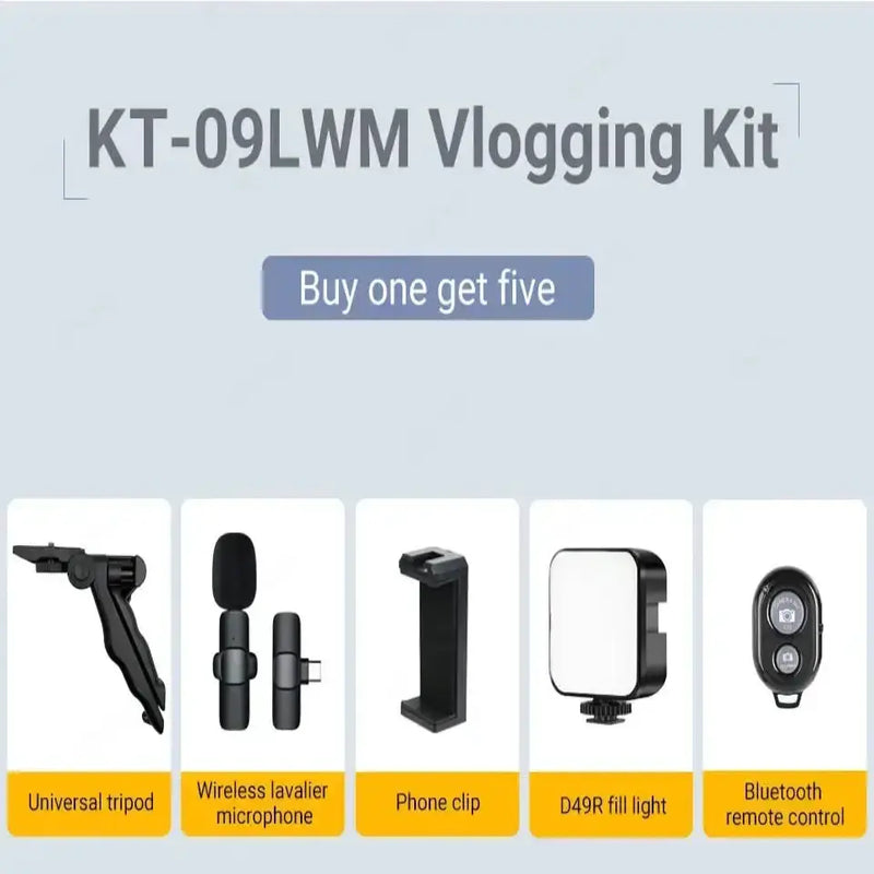 Smartphone Video Kit with Mic, LED Light & Tripod (2 types available) by Habicare