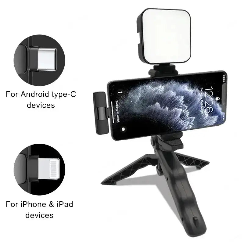 Smartphone Video Kit with Mic, LED Light & Tripod (2 types available) by Habicare