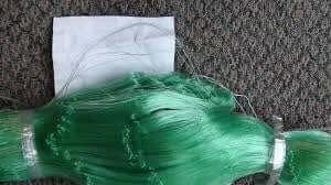 Snapper mesh unslung  Mono 0.5mm 5 inch 25MD 180M Green, heavy-duty monofilament mesh for fishing and netting.