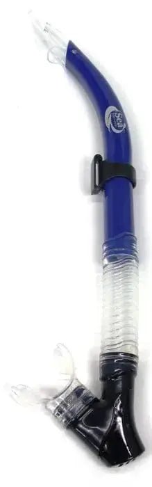 Snorkels featuring a comfortable silicone mouthpiece for easy breathing and clearing, adjustable for a perfect fit.