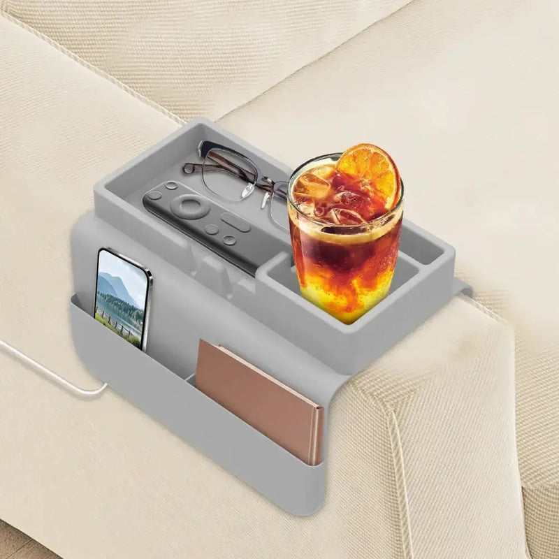 Habicare Silicone Sofa Armrest Tray with Dual Cup Holders Silicone Sofa Armrest Tray with Dual Cup Holders