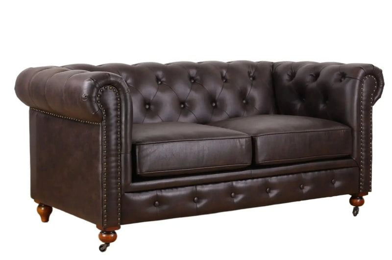 BroDeals sofa Newell Chesterfield 2 Seat Sofa - Dark Brown Newell Chesterfield 2 Seat Sofa - Dark Brown