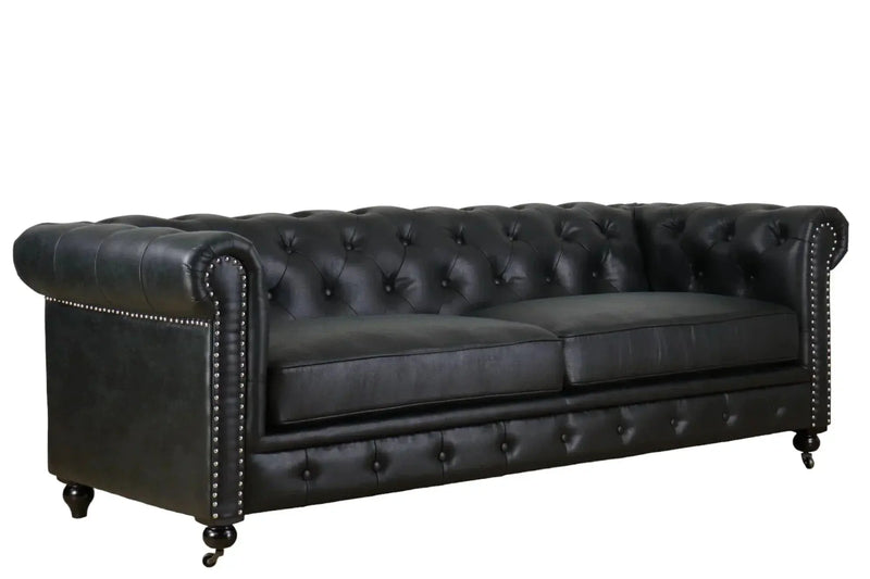 BroDeals sofa Newell Chesterfield 3 Seater Sofa - Black Newell Chesterfield 3 Seater Sofa - Black