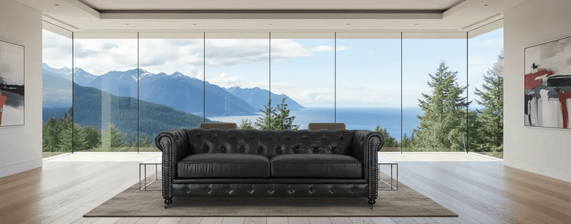 BroDeals sofa Newell Chesterfield 3 Seater Sofa - Black Newell Chesterfield 3 Seater Sofa - Black