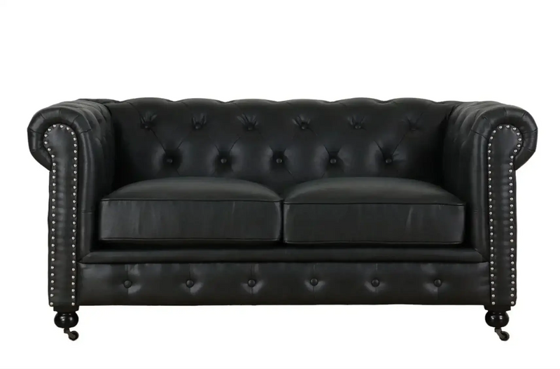 BroDeals Sofas Newell Chesterfield 2 Seater Sofa - Black Newell Chesterfield 2 Seater Sofa - Black