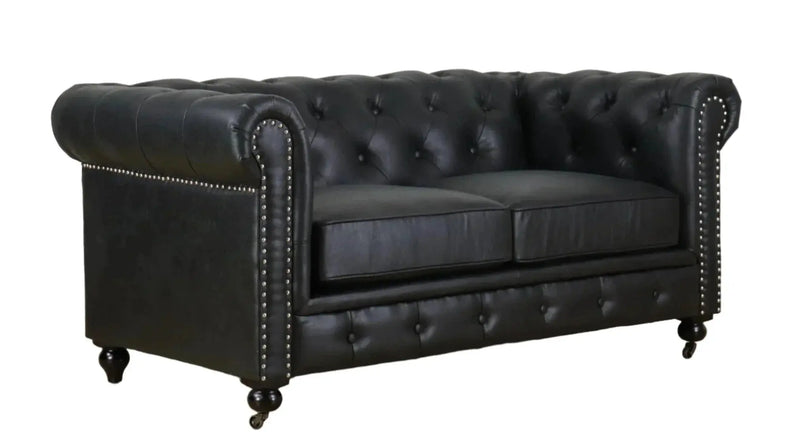BroDeals Sofas Newell Chesterfield 2 Seater Sofa - Black Newell Chesterfield 2 Seater Sofa - Black