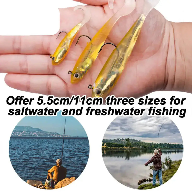 Soft Fishing Lures with Lead Head Jigs – Bass & Trout (Several quantities and colours available) by Habicare
