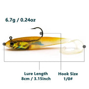 Soft Fishing Lures with Lead Head Jigs – Bass & Trout (Several quantities and colours available) by Habicare