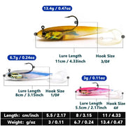 Soft Fishing Lures with Lead Head Jigs – Bass & Trout (Several quantities and colours available) by Habicare