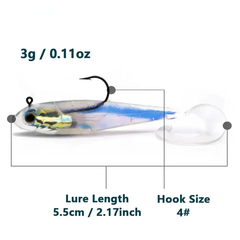 Soft Fishing Lures with Lead Head Jigs – Bass & Trout (Several quantities and colours available) by Habicare