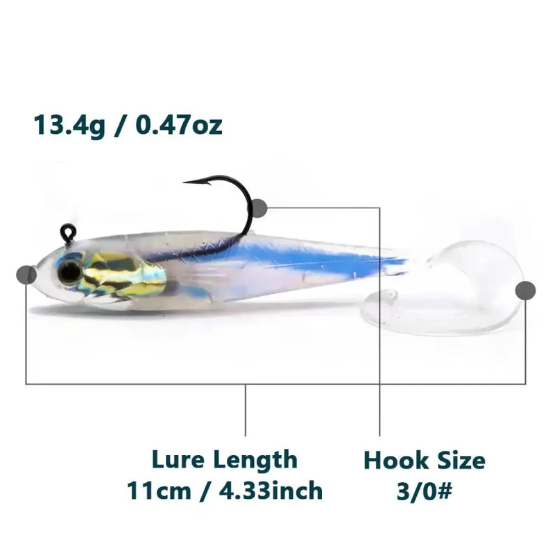 Soft Fishing Lures with Lead Head Jigs – Bass & Trout (Several quantities and colours available) by Habicare