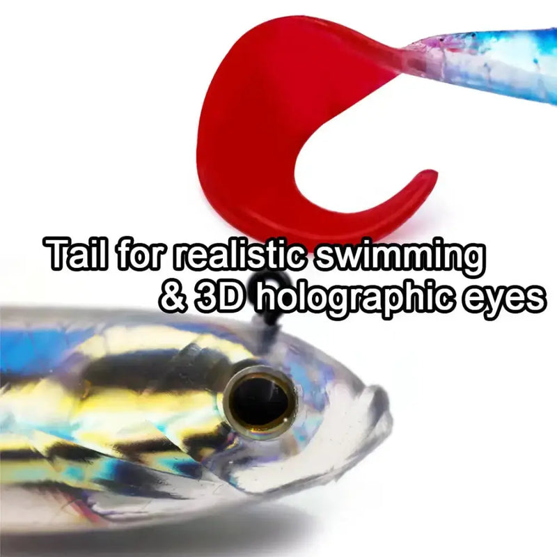 Soft Fishing Lures with Lead Head Jigs – Bass & Trout (Several quantities and colours available) by Habicare