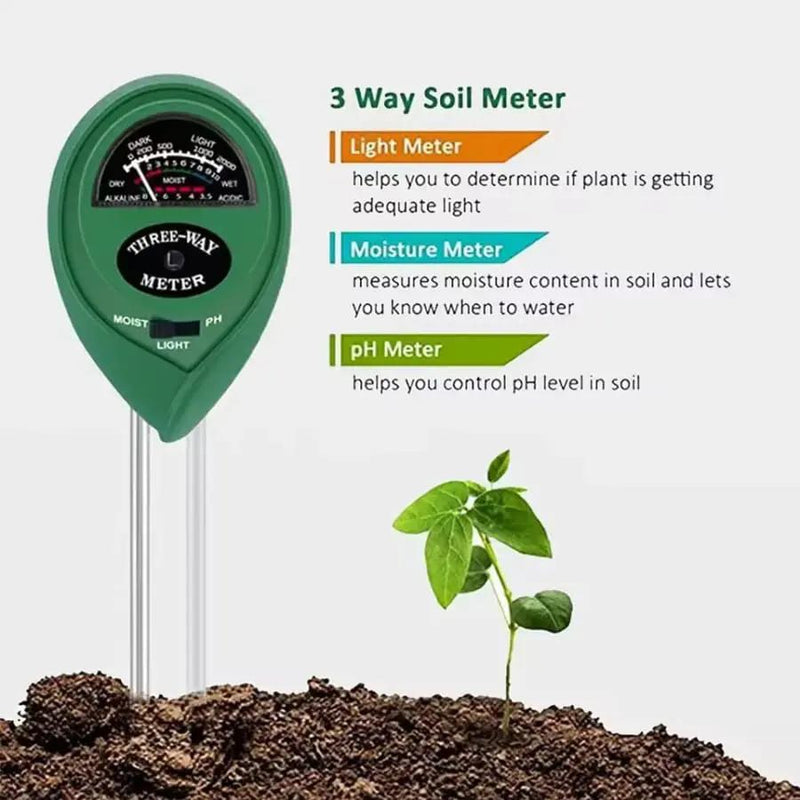 Soil Tester - pH, Moisture, Light Meter - 3 in 1 by 9eight5