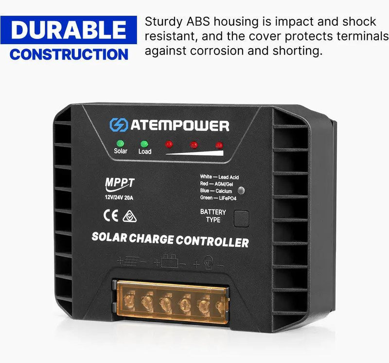Atem Power 20A MPPT Solar Charge Controller Solar Panel Battery Regulator by salelink.co.nz