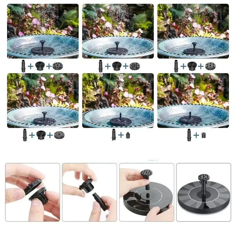 Solar Fountain Floating Pump – 13/16/18cm by Habicare