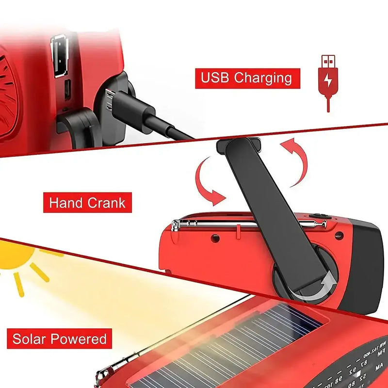 Solar Hand Crank Emergency Radio & Power Bank by Habicare