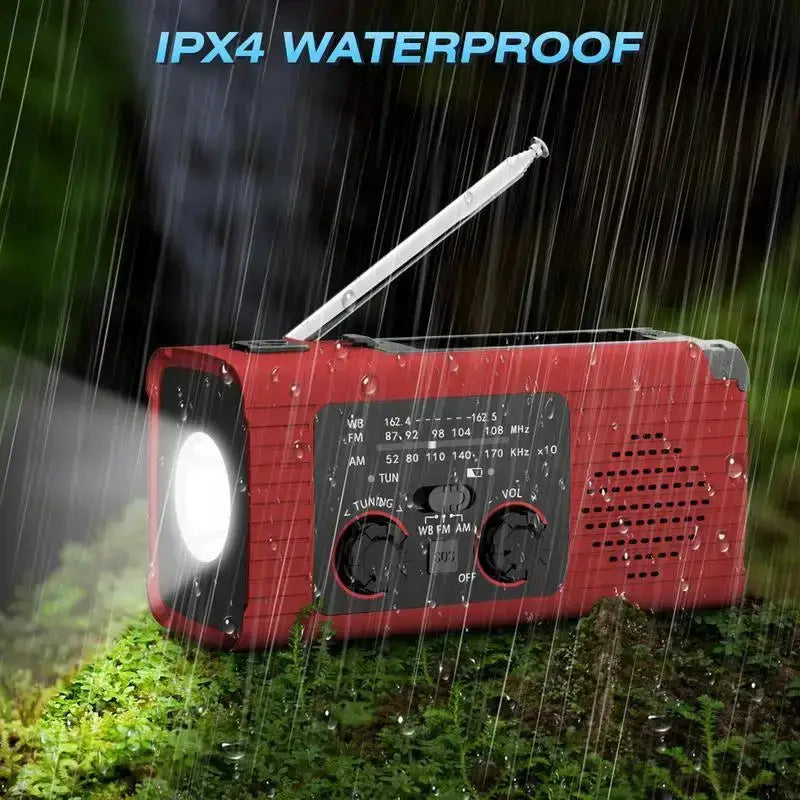 Habicare Solar Hand Crank Emergency Radio AM/FM/NOAA with Flashlight & Phone Charger