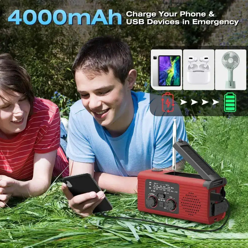 Solar Powered Hand Crank Survival Radio by Habicare