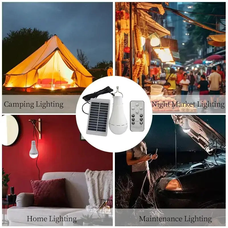 Solar USB Rechargeable Hanging Emergency Waterproof Camping Light by Habicare