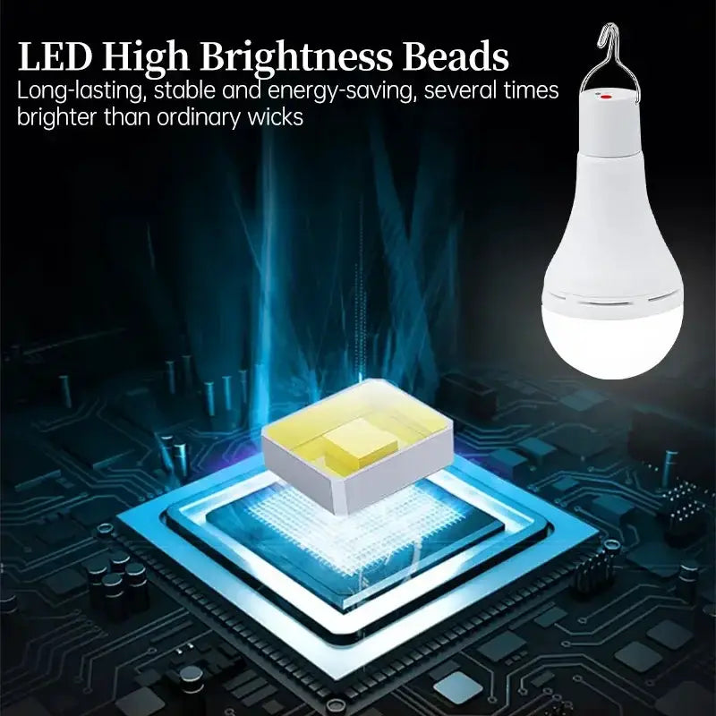 Solar USB Rechargeable Hanging Emergency Waterproof Camping Light by Habicare