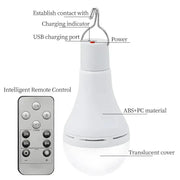 Solar USB Rechargeable Hanging Emergency Waterproof Camping Light by Habicare