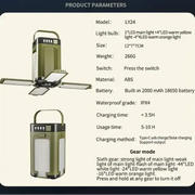 Foldable Solar Camping Light 2000mAh with Power Bank & Digital Display by Habicare