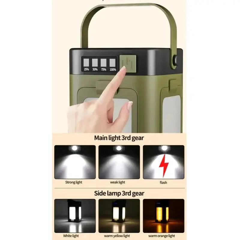 Foldable Solar Camping Light 2000mAh with Power Bank & Digital Display by Habicare