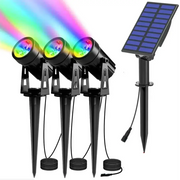 Habicare IP65 Solar LED Spotlight Kit for Outdoor Garden and Landscape Lighting IP65 Solar LED Spotlight Kit for Outdoor Lighting