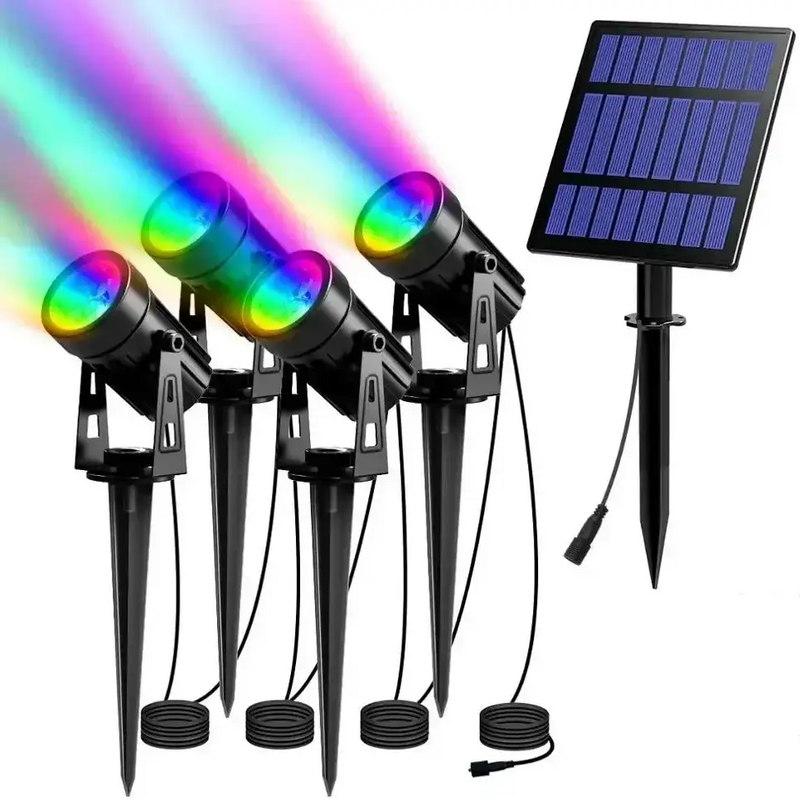 Habicare IP65 Solar LED Spotlight Kit for Outdoor Garden and Landscape Lighting IP65 Solar LED Spotlight Kit for Outdoor Lighting