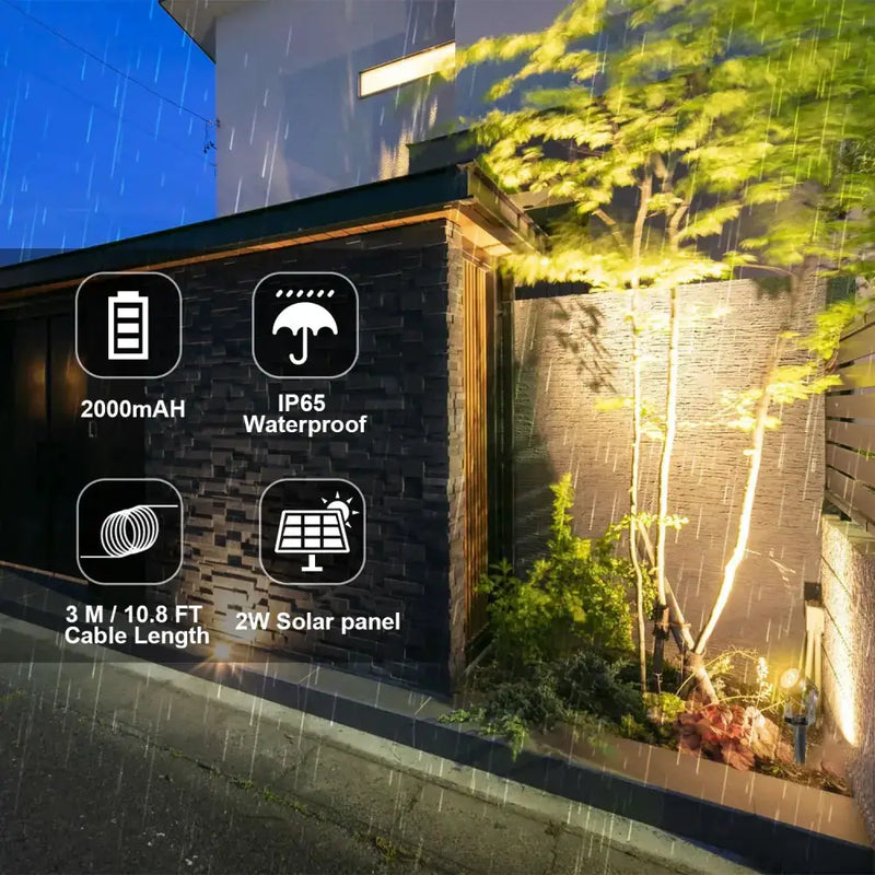 Habicare IP65 Solar LED Spotlight Kit for Outdoor Garden and Landscape Lighting IP65 Solar LED Spotlight Kit for Outdoor Lighting