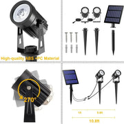 Habicare IP65 Solar LED Spotlight Kit for Outdoor Garden and Landscape Lighting IP65 Solar LED Spotlight Kit for Outdoor Lighting
