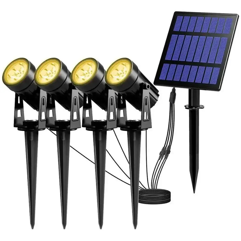 Habicare IP65 Solar LED Spotlight Kit for Outdoor Garden and Landscape Lighting IP65 Solar LED Spotlight Kit for Outdoor Lighting