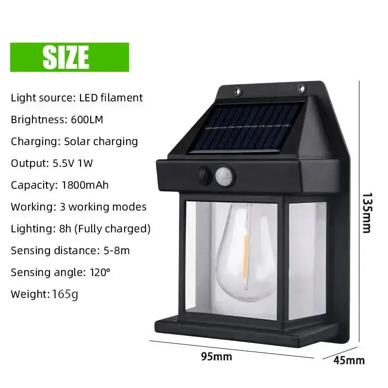 Solar Waterproof Outdoor LED Wall Light with Motion Sensor by Habicare