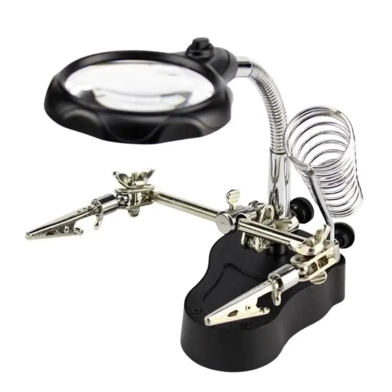 Soldering Iron Stand with Clamp, Magnifying Glass & Lights by 9eight5