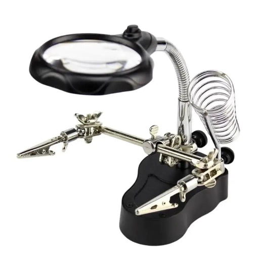 Soldering Iron Stand with Clamp, Magnifying Glass & Lights by 9eight5